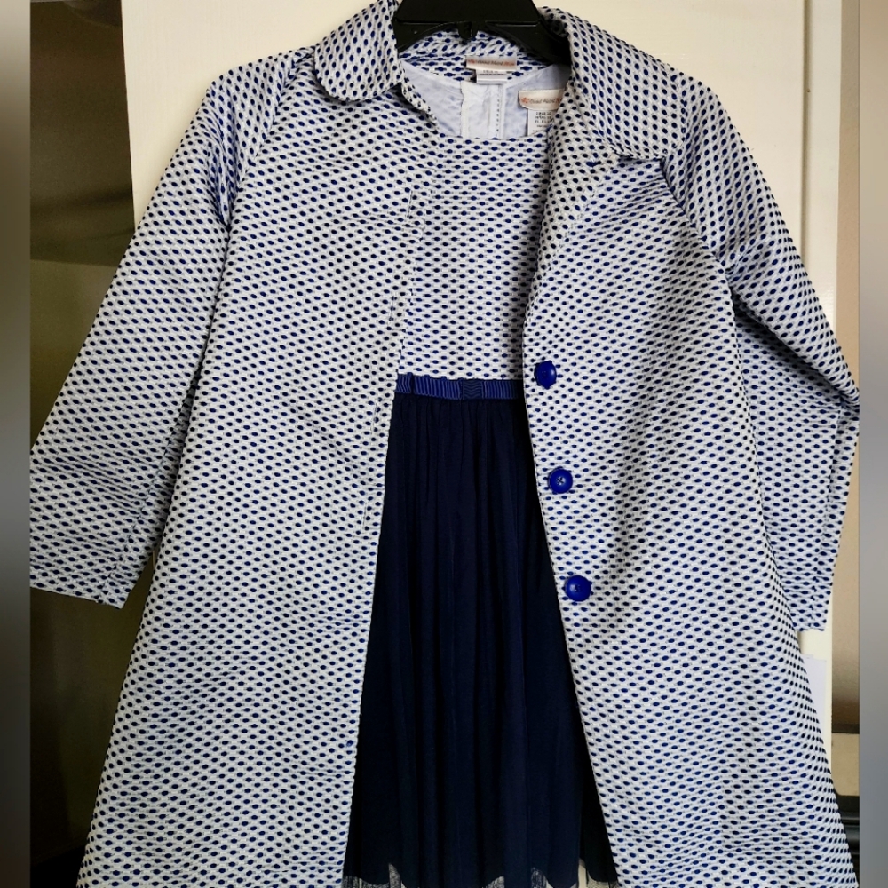 Sweet Heart Rose 2pc Navy/White Dress Set